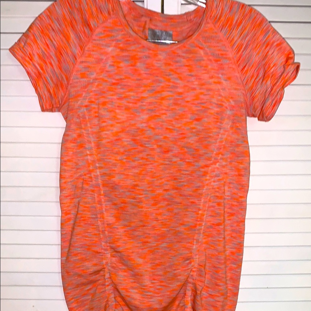 Athleta grey and Orange Ruched small top